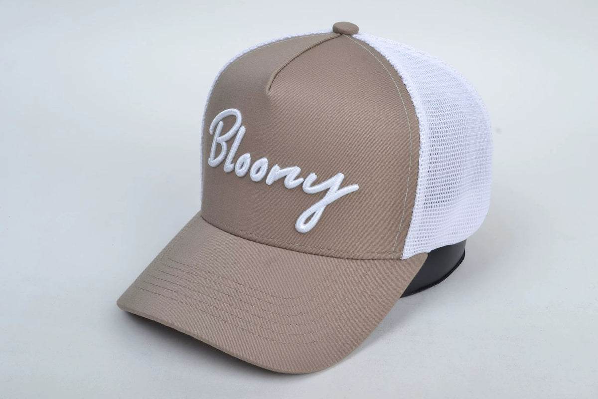 Bloony Script Hat - Khaki/White