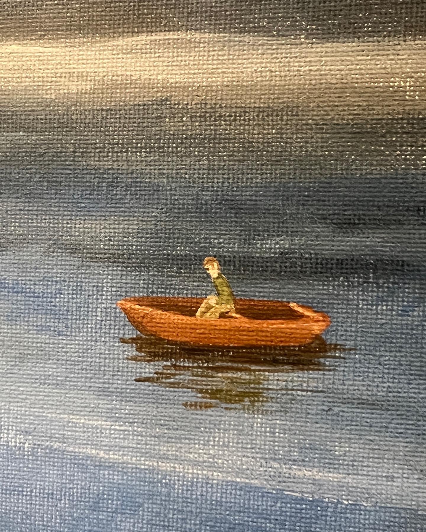 Bloony Floats Sadness On An Oregon Lake - Original Painting #0033